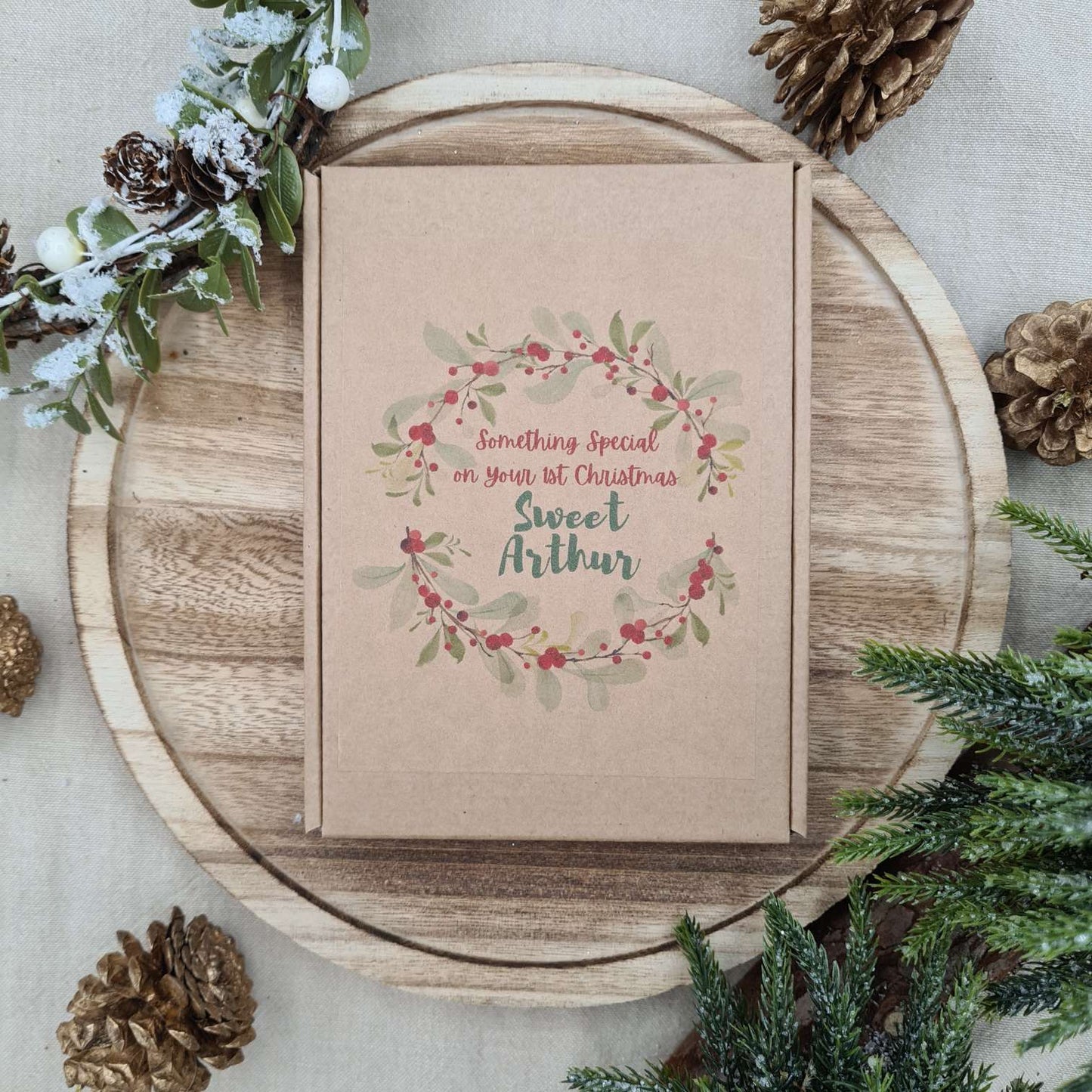 Christmas-themed packaging of the Muslin Cotton Comforter, perfect for gifting.