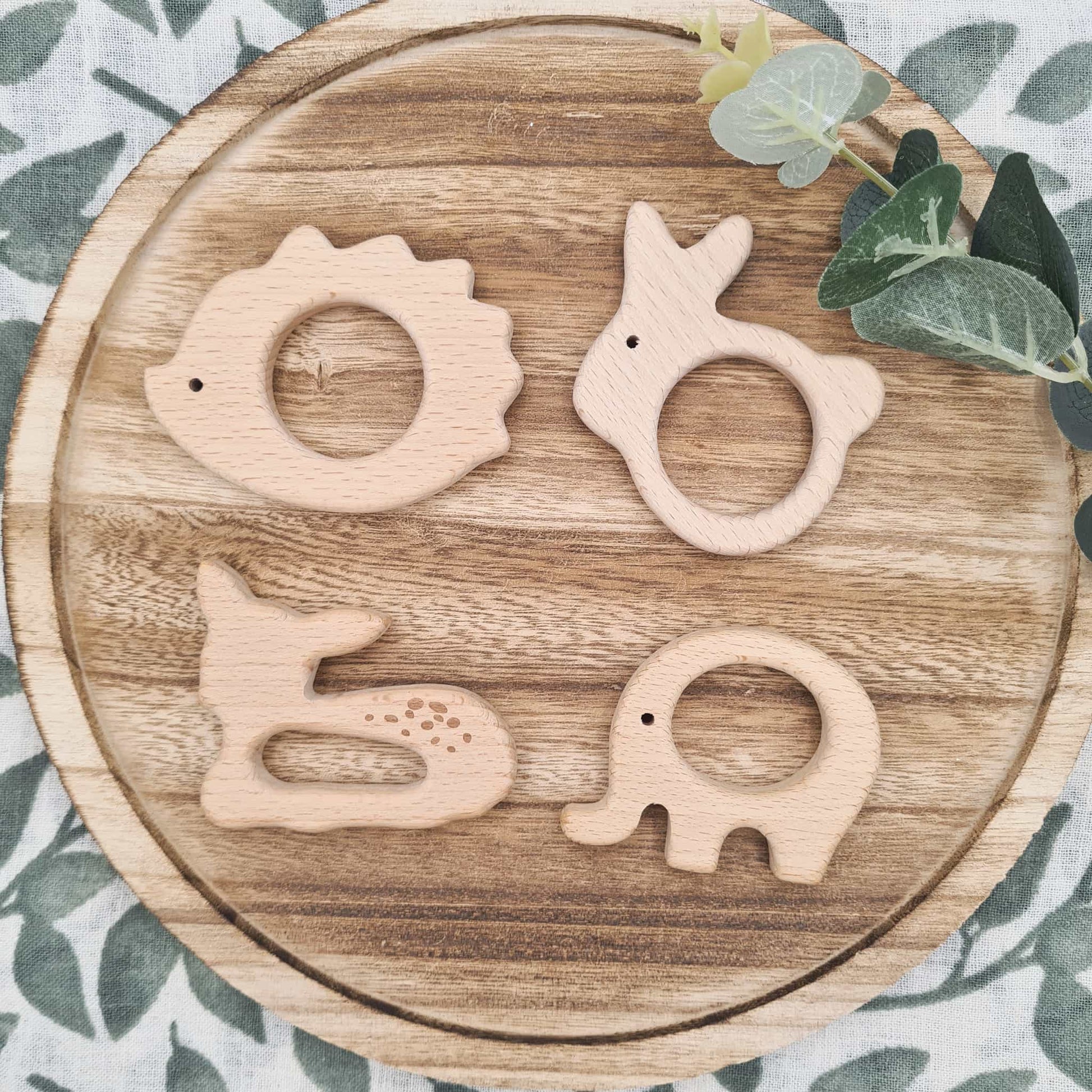 Embroidered Cotton Comforter with Teething Ring Choice of Animals