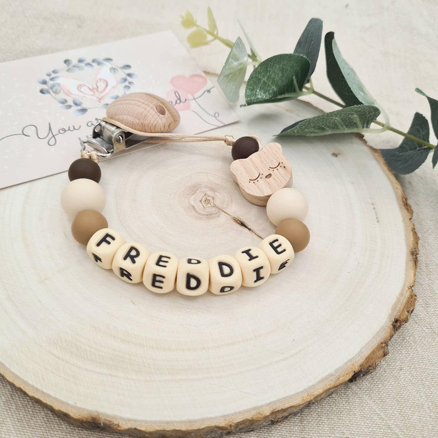 Personalised Dummy Clip Bear