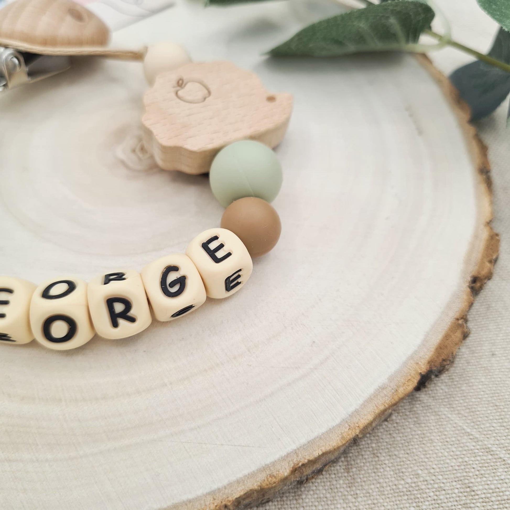 Personalised Pacifier Clip Hedgehog